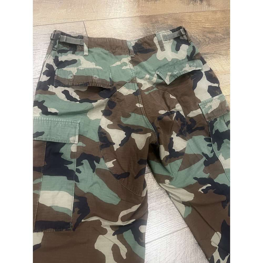 Vintage 90s US Army Woodland Camo BDU Cargo Pants Ripstop Military Medium 33x29 - Picture 3 of 8